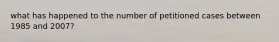 what has happened to the number of petitioned cases between 1985 and 2007?