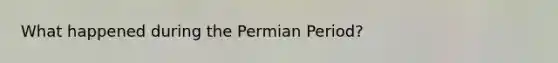 What happened during the Permian Period?