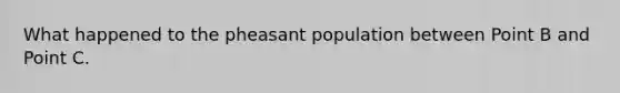 What happened to the pheasant population between Point B and Point C.