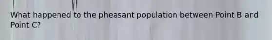 What happened to the pheasant population between Point B and Point C?