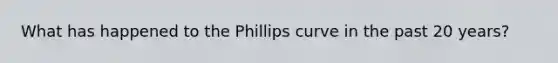 What has happened to the Phillips curve in the past 20 years?