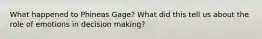 What happened to Phineas Gage? What did this tell us about the role of emotions in decision making?