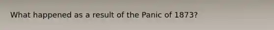 What happened as a result of the Panic of 1873?