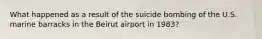 What happened as a result of the suicide bombing of the U.S. marine barracks in the Beirut airport in 1983?