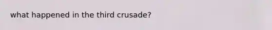 what happened in the third crusade?