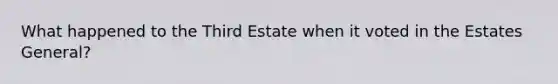 What happened to the Third Estate when it voted in the Estates General?