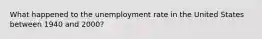 What happened to the unemployment rate in the United States between 1940 and 2000?