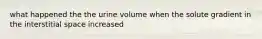 what happened the the urine volume when the solute gradient in the interstitial space increased