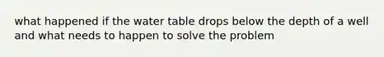 what happened if the water table drops below the depth of a well and what needs to happen to solve the problem