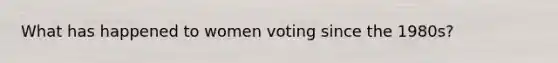 What has happened to women voting since the 1980s?