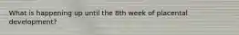 What is happening up until the 8th week of placental development?