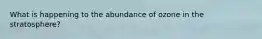 What is happening to the abundance of ozone in the stratosphere?