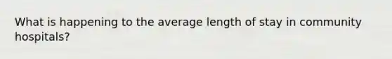 What is happening to the average length of stay in community hospitals?