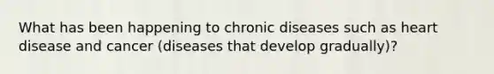 What has been happening to chronic diseases such as heart disease and cancer (diseases that develop gradually)?