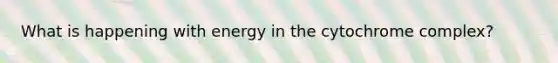 What is happening with energy in the cytochrome complex?