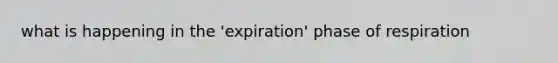 what is happening in the 'expiration' phase of respiration