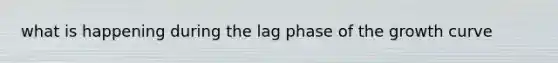 what is happening during the lag phase of the growth curve