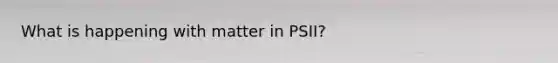 What is happening with matter in PSII?