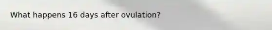 What happens 16 days after ovulation?