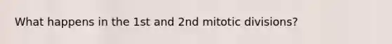 What happens in the 1st and 2nd mitotic divisions?