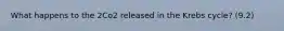 What happens to the 2Co2 released in the Krebs cycle? (9.2)