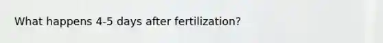 What happens 4-5 days after fertilization?