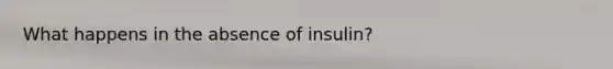 What happens in the absence of insulin?