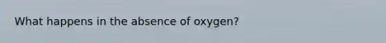 What happens in the absence of oxygen?