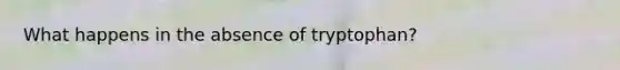 What happens in the absence of tryptophan?