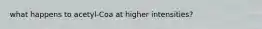 what happens to acetyl-Coa at higher intensities?