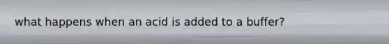 what happens when an acid is added to a buffer?