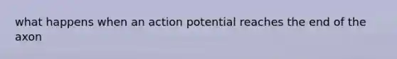 what happens when an action potential reaches the end of the axon