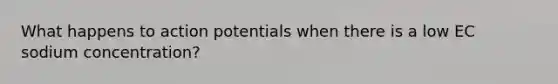 What happens to action potentials when there is a low EC sodium concentration?