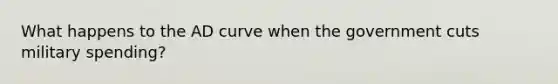 What happens to the AD curve when the government cuts military spending?