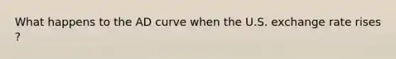 What happens to the AD curve when the U.S. exchange rate rises ?