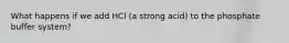 What happens if we add HCl (a strong acid) to the phosphate buffer system?