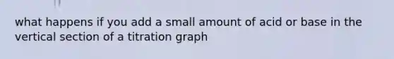 what happens if you add a small amount of acid or base in the vertical section of a titration graph