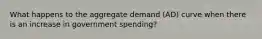 What happens to the aggregate demand (AD) curve when there is an increase in government spending?