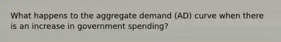 What happens to the aggregate demand (AD) curve when there is an increase in government spending?