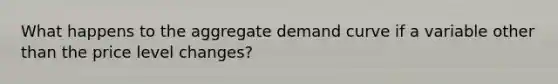 What happens to the aggregate demand curve if a variable other than the price level changes?