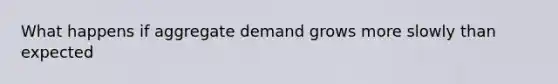 What happens if aggregate demand grows more slowly than expected