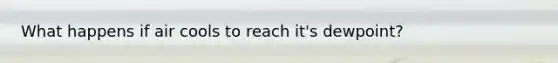 What happens if air cools to reach it's dewpoint?