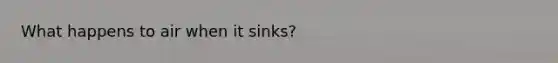 What happens to air when it sinks?