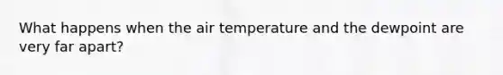 What happens when the air temperature and the dewpoint are very far apart?