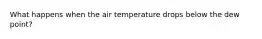 What happens when the air temperature drops below the dew point?