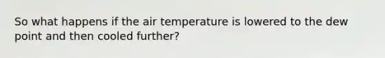 So what happens if the air temperature is lowered to the dew point and then cooled further?