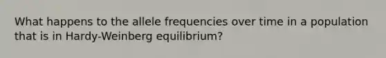 What happens to the allele frequencies over time in a population that is in Hardy-Weinberg equilibrium?