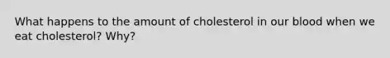 What happens to the amount of cholesterol in our blood when we eat cholesterol? Why?