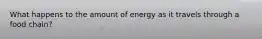 What happens to the amount of energy as it travels through a food chain?