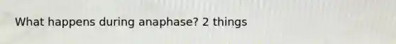 What happens during anaphase? 2 things